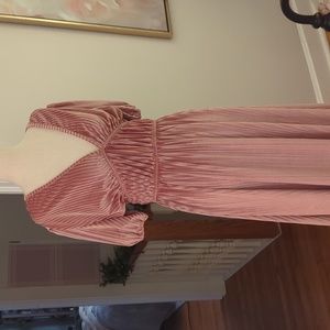 Ribbed Pink Velvet Dress, Size M
